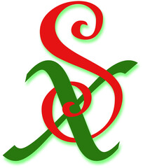 Lettering logo illustration with shadow .