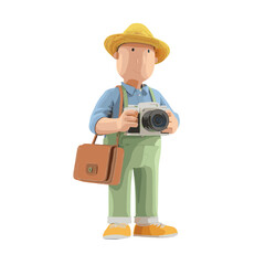 Obraz premium A photographer with a camera is ready to capture the beauty around.