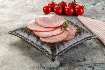 Cured dry pork meat slices