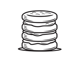 Hand drawn southern biscuits in minimal line art