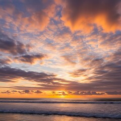 Obraz premium Dramatic sunset over the ocean.