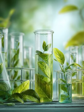 plant science laboratory research biological chemistry test green nature organic leaves experiment in vitro field of chemical medicine biotechnology or medical ecology laboratory technology