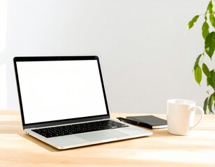 laptop and cup of coffee