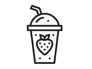 Refreshing strawberry smoothie icon in clean vector design