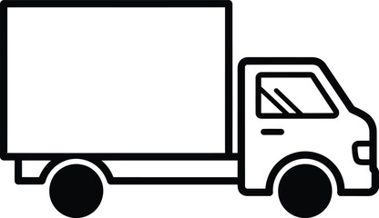 Minimalist delivery truck icon for logistics and transportation services illustration