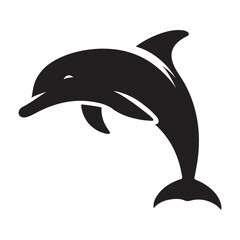 Naklejka premium Elegant dolphin silhouette in motion perfect for aquatic and marine themes