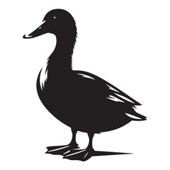 Elegant silhouette of a duck in flight minimalist wildlife design