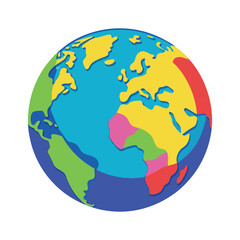 Colorful Globe Vector Illustration on White Background – Earth and World Map Design
