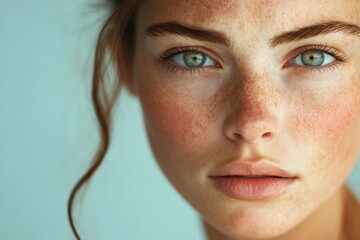 Fototapeta premium Concerned Woman with Facial Skin Irritation