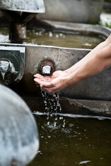 hand with water