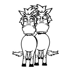 2 Horses Funny Crazy Couple Love Valentine's Day