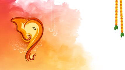 Watercolor Ganesha Chaturthi Festival Background