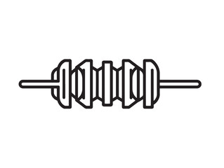 Nigerian suya skewers icon in flat modern vector