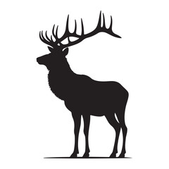 Majestic elk silhouette in a natural landscape scene