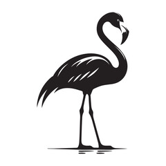 Elegant flamingo silhouette with graceful neck curve