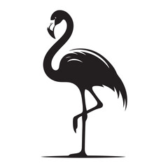 Elegant flamingo silhouette for tropical and wildlife designs