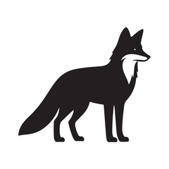 Elegant silhouette of a fox in profile a classic woodland creature design