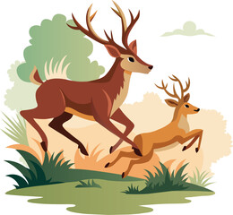 Deer illustration vector design.