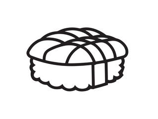 Japanese tempura roll in modern outlined vector art
