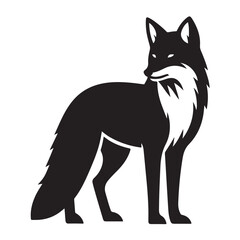 Elegant fox silhouette in profile a classic wildlife illustration