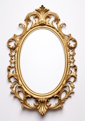 Blank Oval Rococo frame oval vintage mirror.