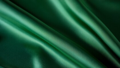 deep green silk fabric texture with smooth waves