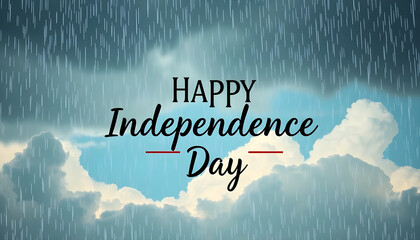 independence day text  with rainy vibes