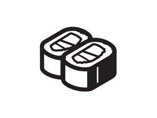 Clean tuna maki icon with minimal flat design © Mitu321
