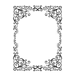 Vintage Ornamental Frame – Elegant Black Border, JPG, 300 DPI 