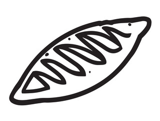 Traditional Turkish pide bread in elegant vector art