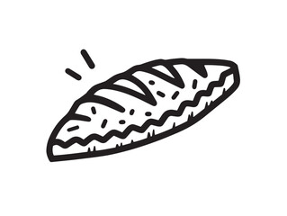 Turkish pide icon in clean and minimal line style