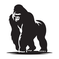 Powerful gorilla in a striking silhouette majestic wild animal art