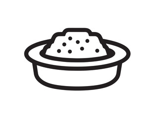 Indian upma breakfast icon in clean minimal vector
