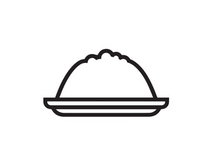 Simple upma dish illustration in flat outlined style