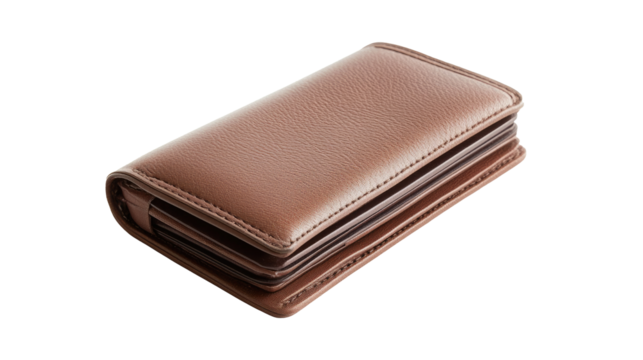 Brown checkbook wallet isolated against a white background png