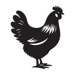 Elegant silhouette of a hen a classic farm animal rendered in a clean vector design