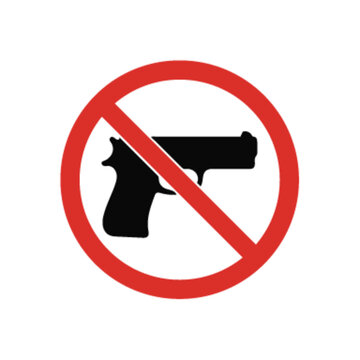 No gun symbol prohibition sign