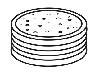 South Indian uttapam icon in clean line vector