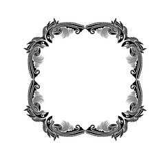 Vintage Ornamental Frame &ndash; Elegant Black Border, JPG, 300 DPI 