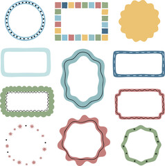 Fototapeta premium and-Drawn Flat Design Style Frames Collection Vol.2 - 手書き風フラットデザインフレーム・コレクション Vol.2