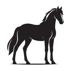 Elegant horse profile silhouette in a classic vector design