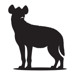Striking silhouette of a hyena in profile showcasing its distinctive features
