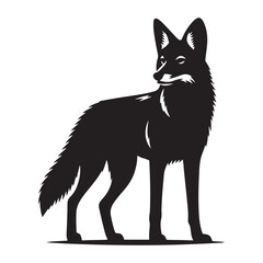 Elegant jackal silhouette in profile wild animal vector art