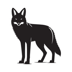 Elegant silhouette of a jackal in profile a striking wild animal vector design