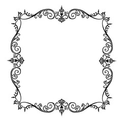 Vintage Ornamental Frame – Elegant Black Border, JPG, 300 DPI 