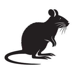 Distinctive silhouette of a kangaroo rat leaping in desert landscape silhouette