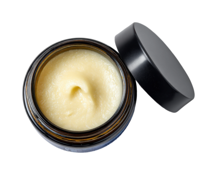 Moisturizing cream application home skincare routine view isolated on transparent background, png