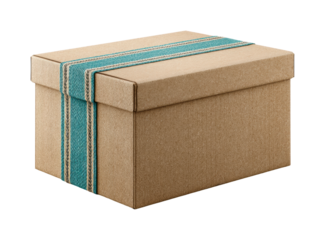 Creative gift packaging ideas home office cardboard box modern isolated on transparent background, png