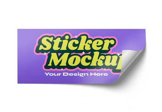 Rectangular Sticker Mockup