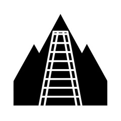 Business professional standing on diverging paths symbolizing career choices and strategic direction